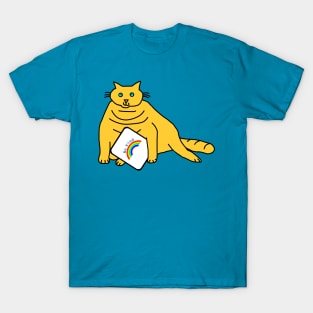 Chonk Cat says Be Kind with Rainbow T-Shirt